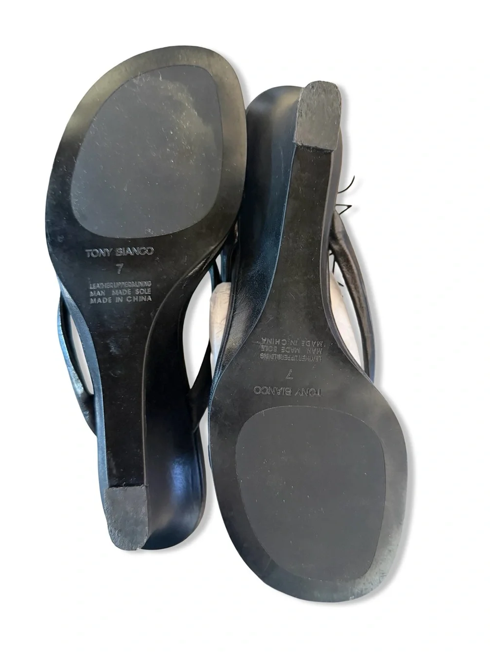 Tony Bianco Edgy Sandals wedges Black Vintage Thongs shoes Revolve Sz 7